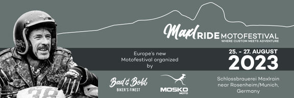 Flyer fÃ¼r das MaxlRIDE MOTO Festival 2023
